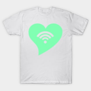 Mint Green WiFi Heart T-Shirt